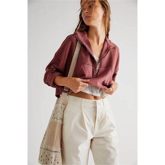 Free People Kitty Boxy Pullover Faded Rust - Picture 3 of 9